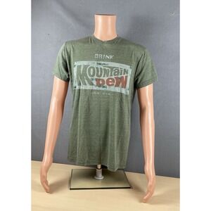Mountain Dew Logo Green T-Shirt Medium‎ Soft Cotton Tee for Unisex